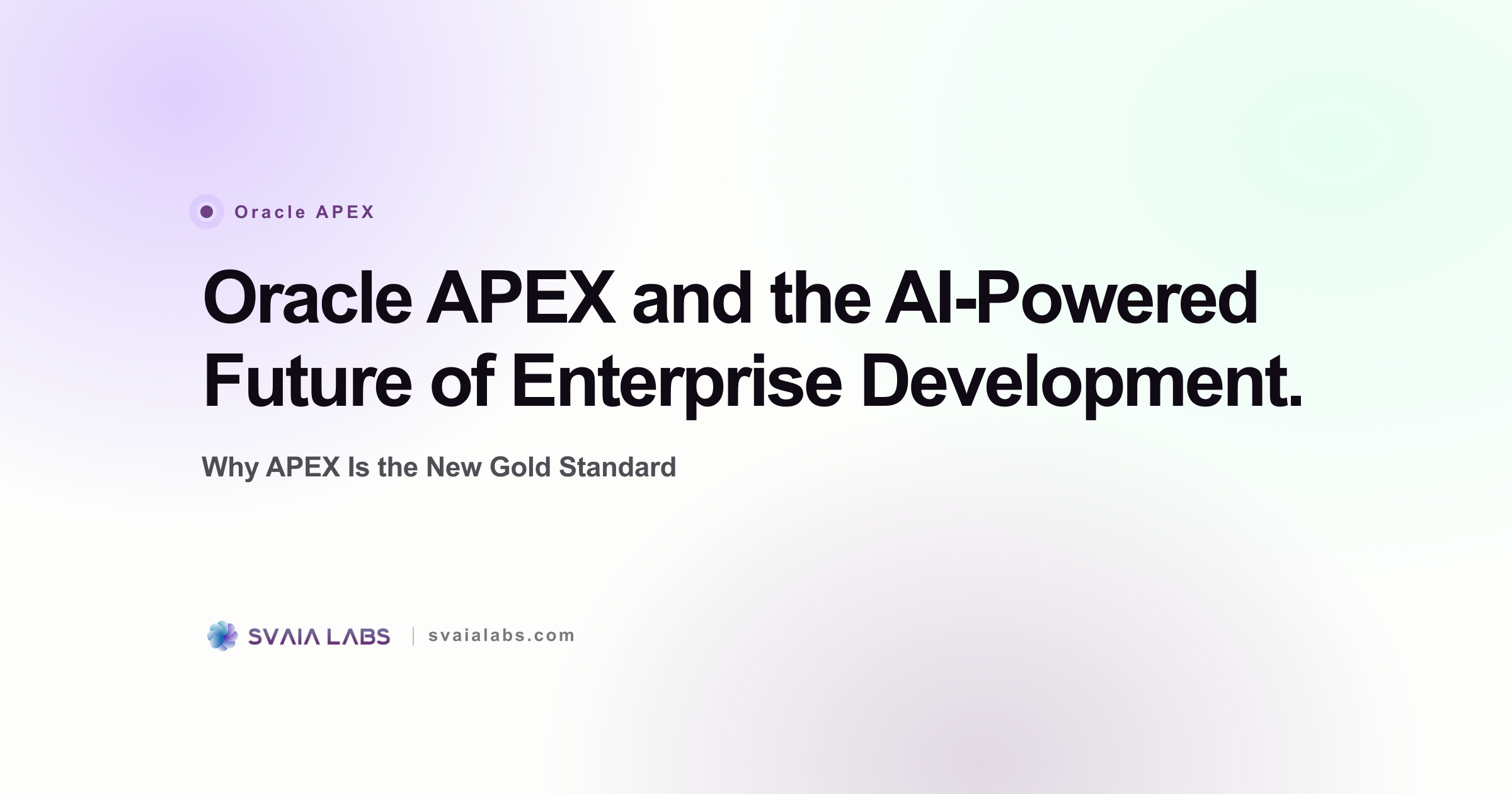 Oracle APEX and the AI-powered future of enterprise development
